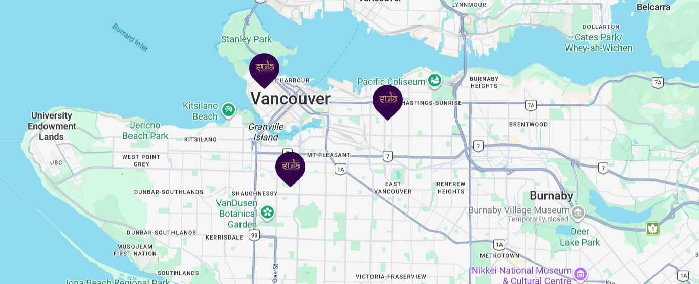 Sula Indian Catering service area across Greater Vancouver